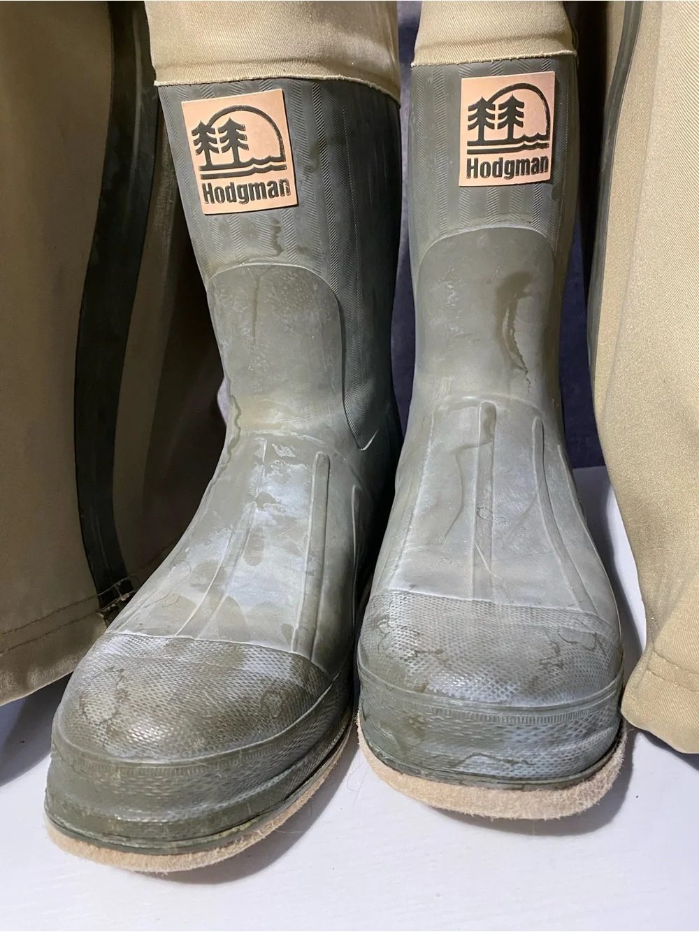 Hodgman Insulated Canvas Hip Waders Mens Size 10 Green Fishing Boots